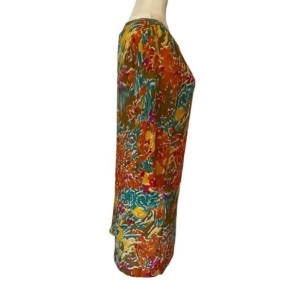 Zara Colorful Floral Dress with 3/4 Sleeves. Lightweight! Sz M. Great Condition - Picture 7 of 12